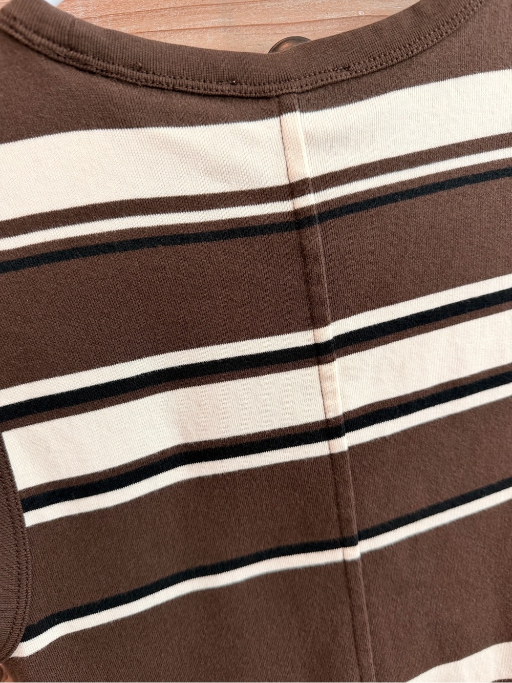 Madewell ‘90’s Shell Tank Brown Cream Black Stripes Tank (Size Small) - Picture 8 of 12